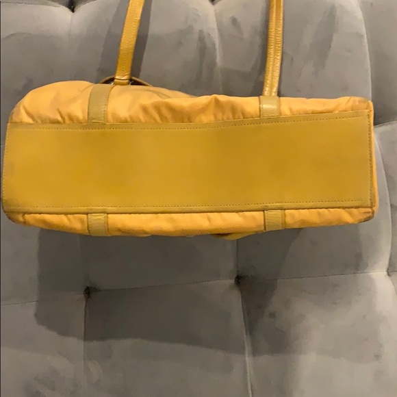 Authentic Prada Yellow Tessuto Nylon Buffalo Leather Easy Shoulder Tote … - Picture 11 of 14